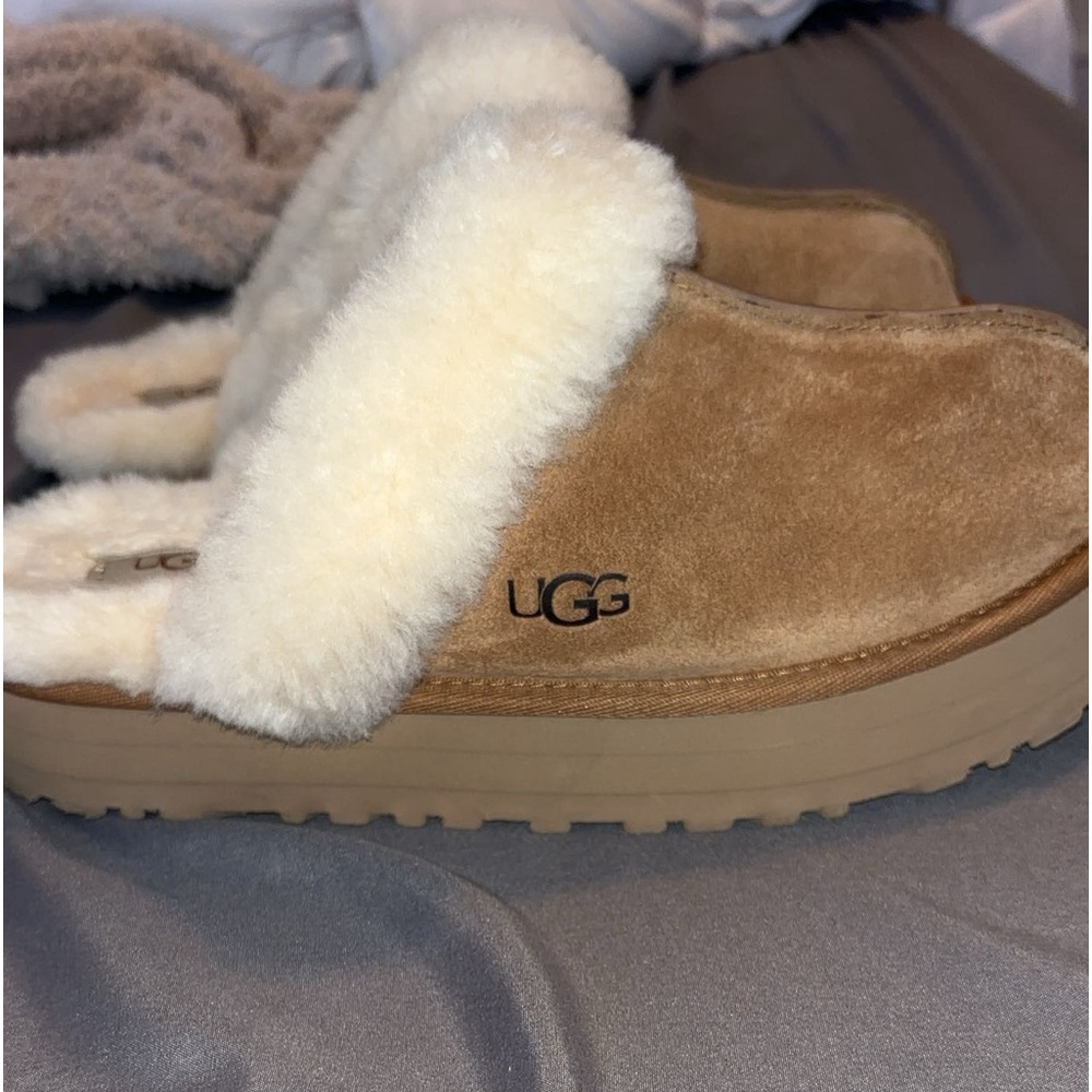 Womens UGG® Disquette Platform Slipper - Chestnut